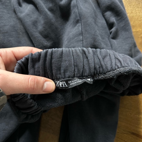Zara 100% cotton washed gray sweatpants with pockets - Picture 3 of 5